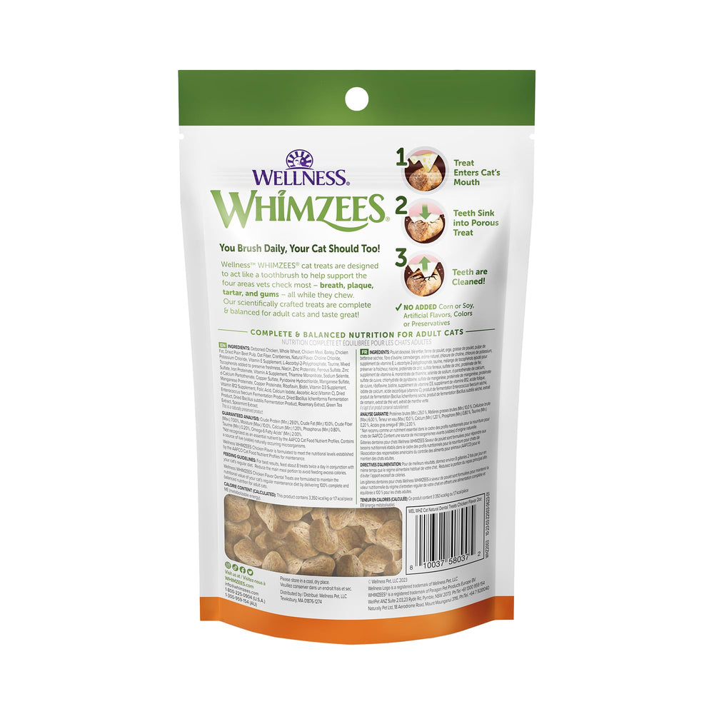 Whimzees Wellness Gato: ingredientes de alta calidad y origen global.