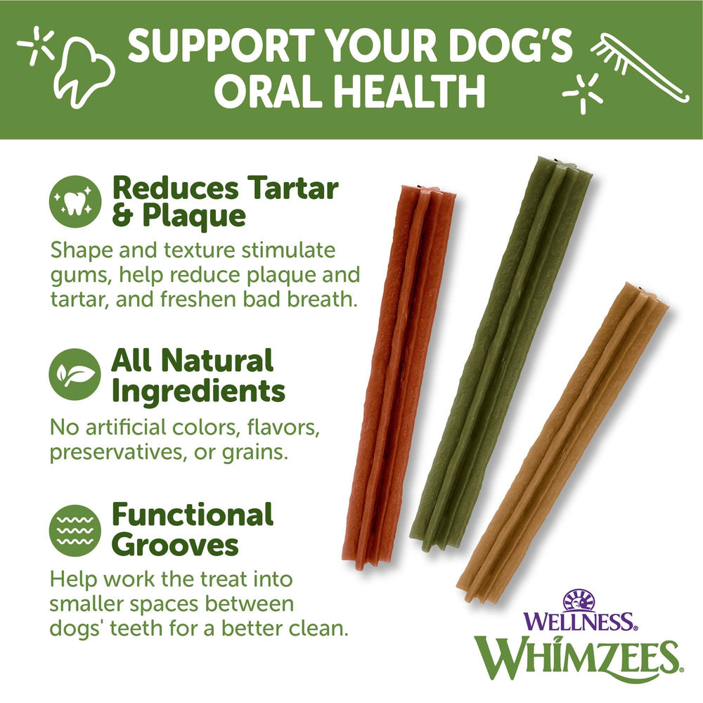 Whimzees Wellness Stix; ingredientes naturales aptos para sensibilidades.