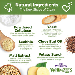 Textura firme para masticación diaria de Whimzees Wellness Veggie Strip.