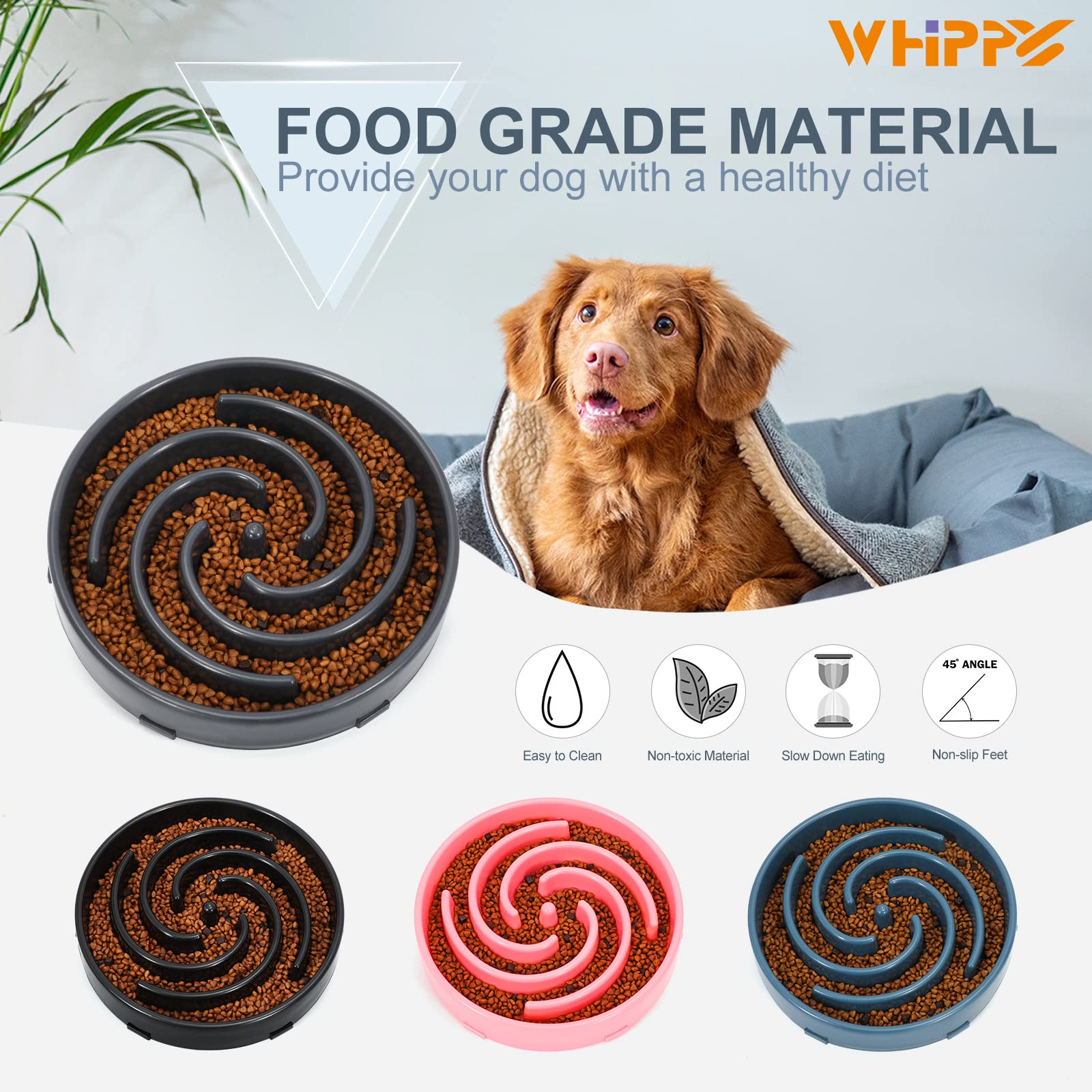 WHIPPY bol quotidien chien, utilisation simple pour les repas.