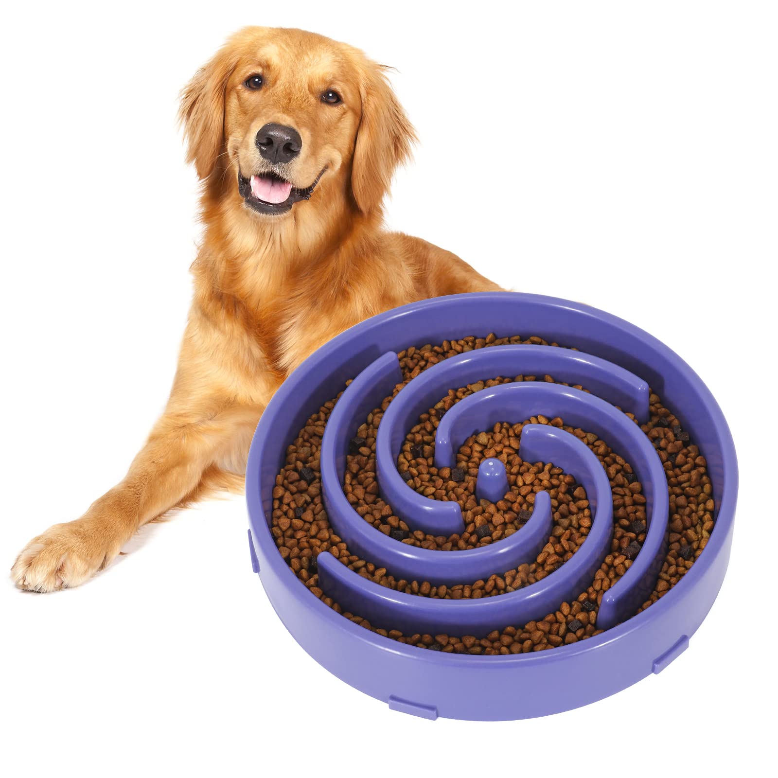 WHIPPY tazón lento con laberinto para perros grandes, fomenta comer despacio.