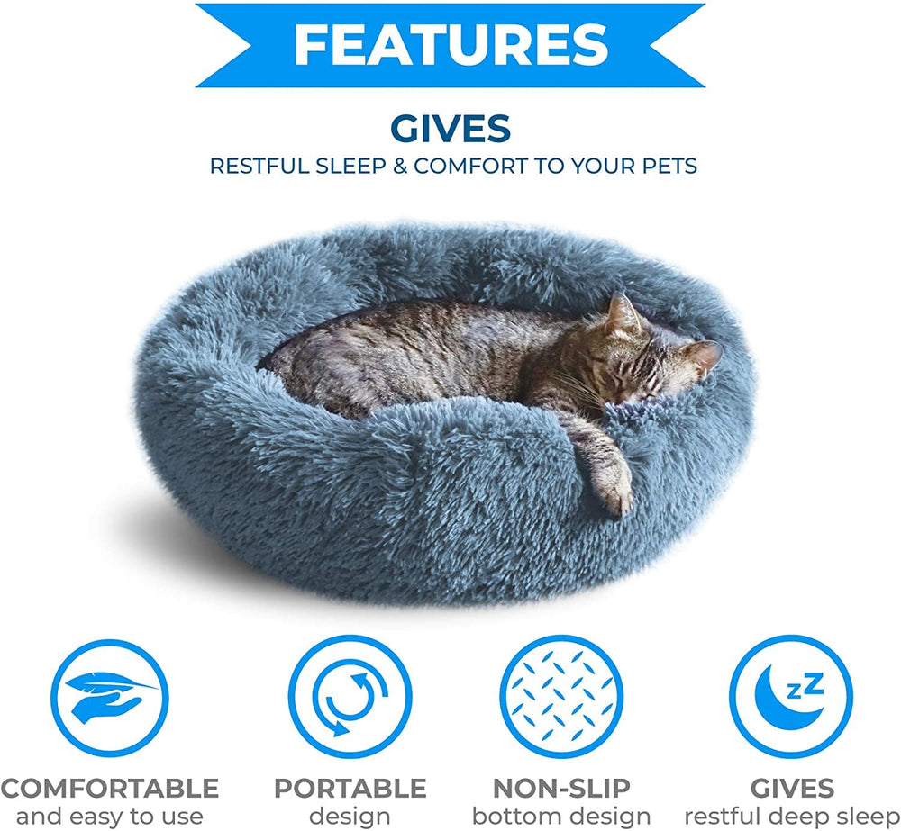 Borde elevado de 7 pulgadas para soporte de cabeza y cuello en la cama Whiskers & Friends.