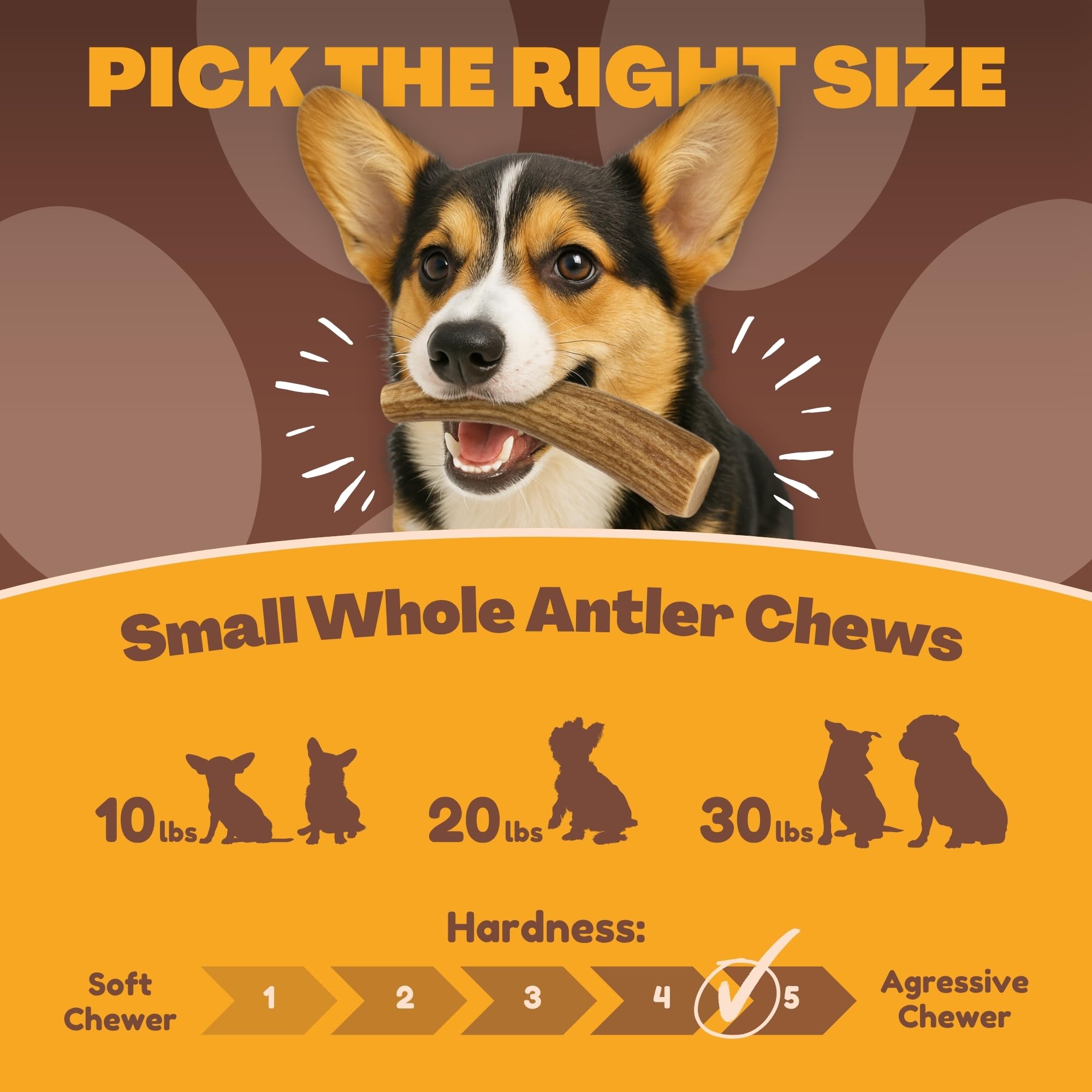 WhiteTail Naturals cuernos de ciervo con corte manual para perro.