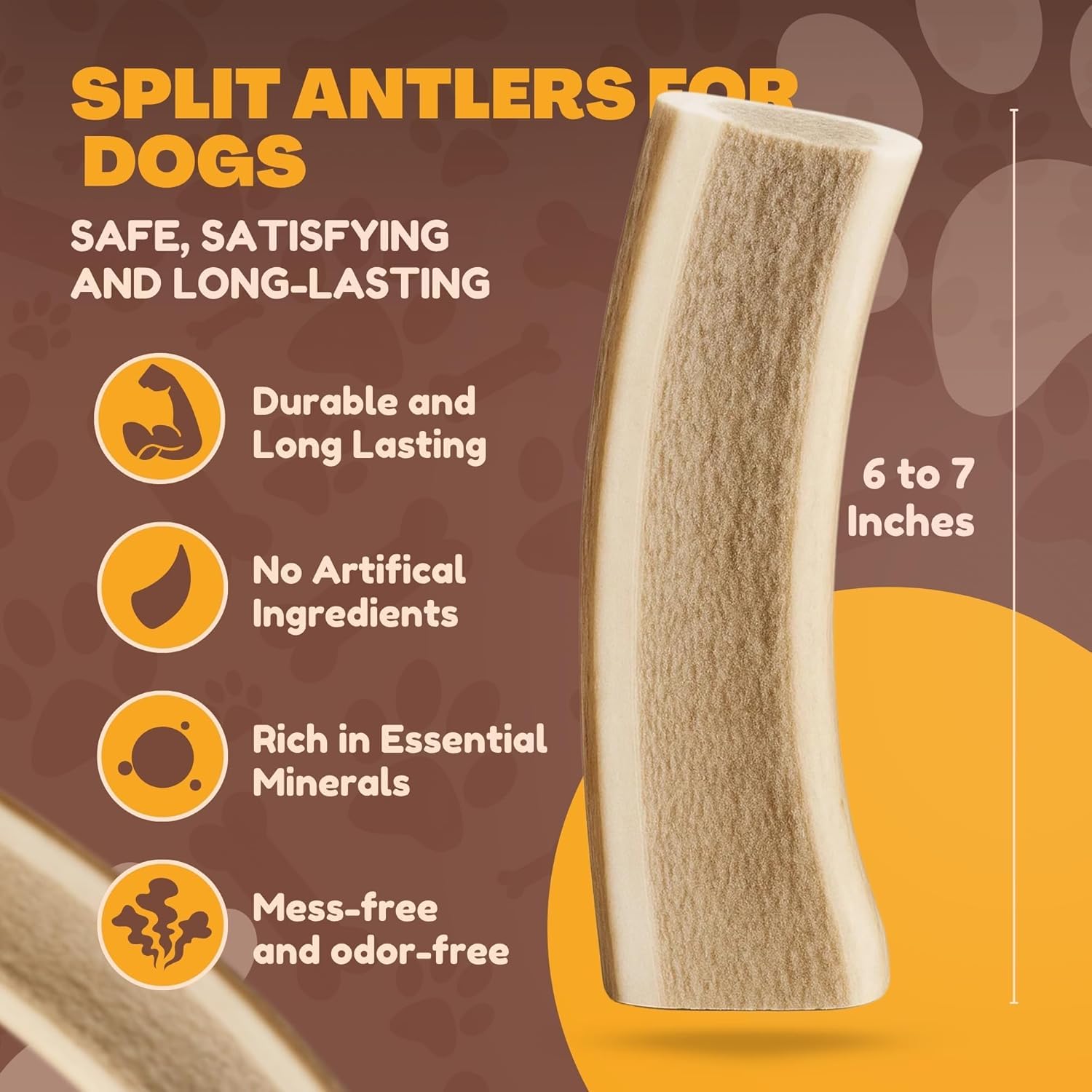 WhiteTail Naturals tamaño 6 a 7 pulgadas, perfecto para perros medianos y grandes