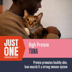 Complemento de comida para gatos con Just One Atún liofilizado
