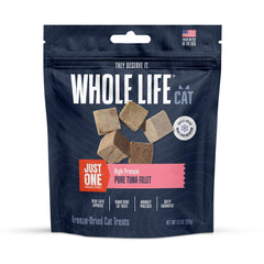 Just One Tuna de Whole Life para gatos: snack de atún liofilizado de alta proteína.