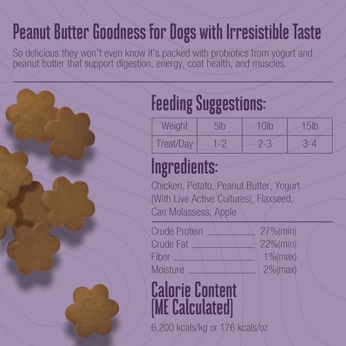Golosinas Whole Life Pet sabor mantequilla de cacahuete, snack delicioso.