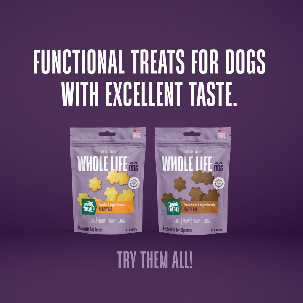Premios masticables Whole Life, snack digestivo para perros.