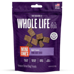 Golosinas Whole Life Pet Products higado de res liofilizado en empaque práctico para entrenar