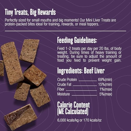 Textura de higado liofilizado de Whole Life para perros, ideal como premio