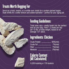 Proteína alta de pollo deshidratado para entrenar con Whole Life Pet Products.