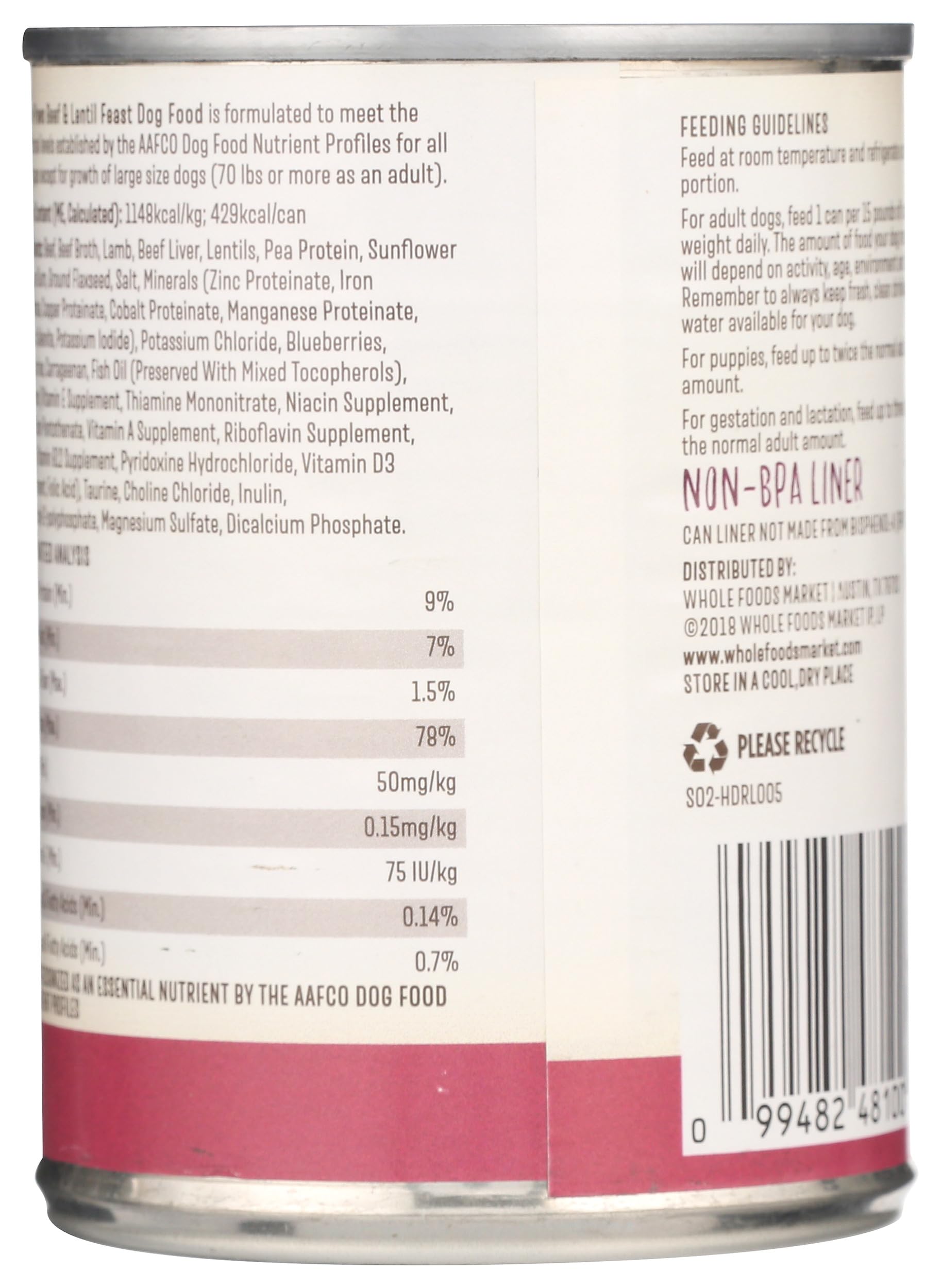 Whole Paws lata de 13,2 oz, opción premium para perros exigentes.