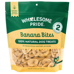 Wholesome Pride Bouchées Banane – texture naturelle, friandise croquante idéale pour récompenser votre chien