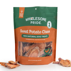 Wholesome Pride, empaque-patata-dulce: práctico y fresco para perros.
