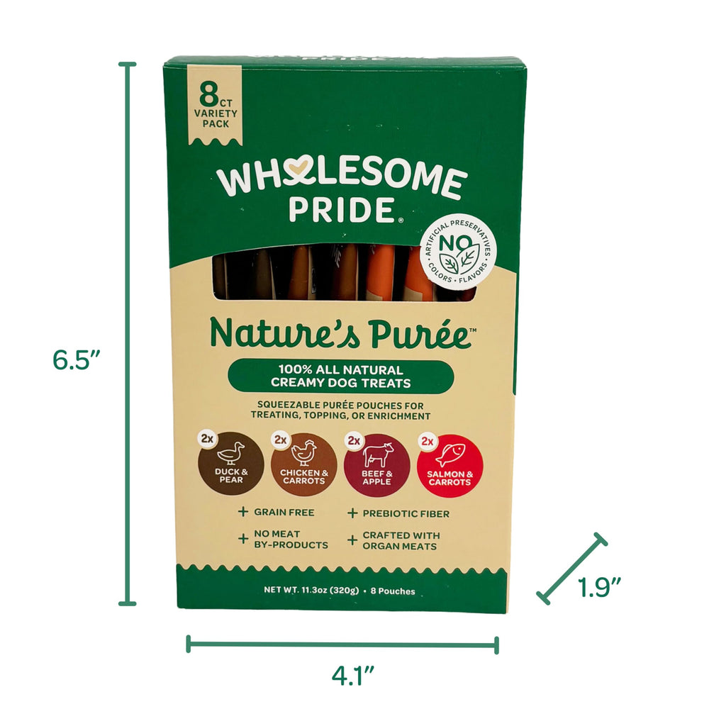 Wholesome Pride Nature’s Purée fibra prebiótica y glucosamina, posible apoyo diario.