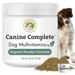 Wholistic Pet Organics Canine Complete, bote: suplemento diario para perros, apoyo nutricional.