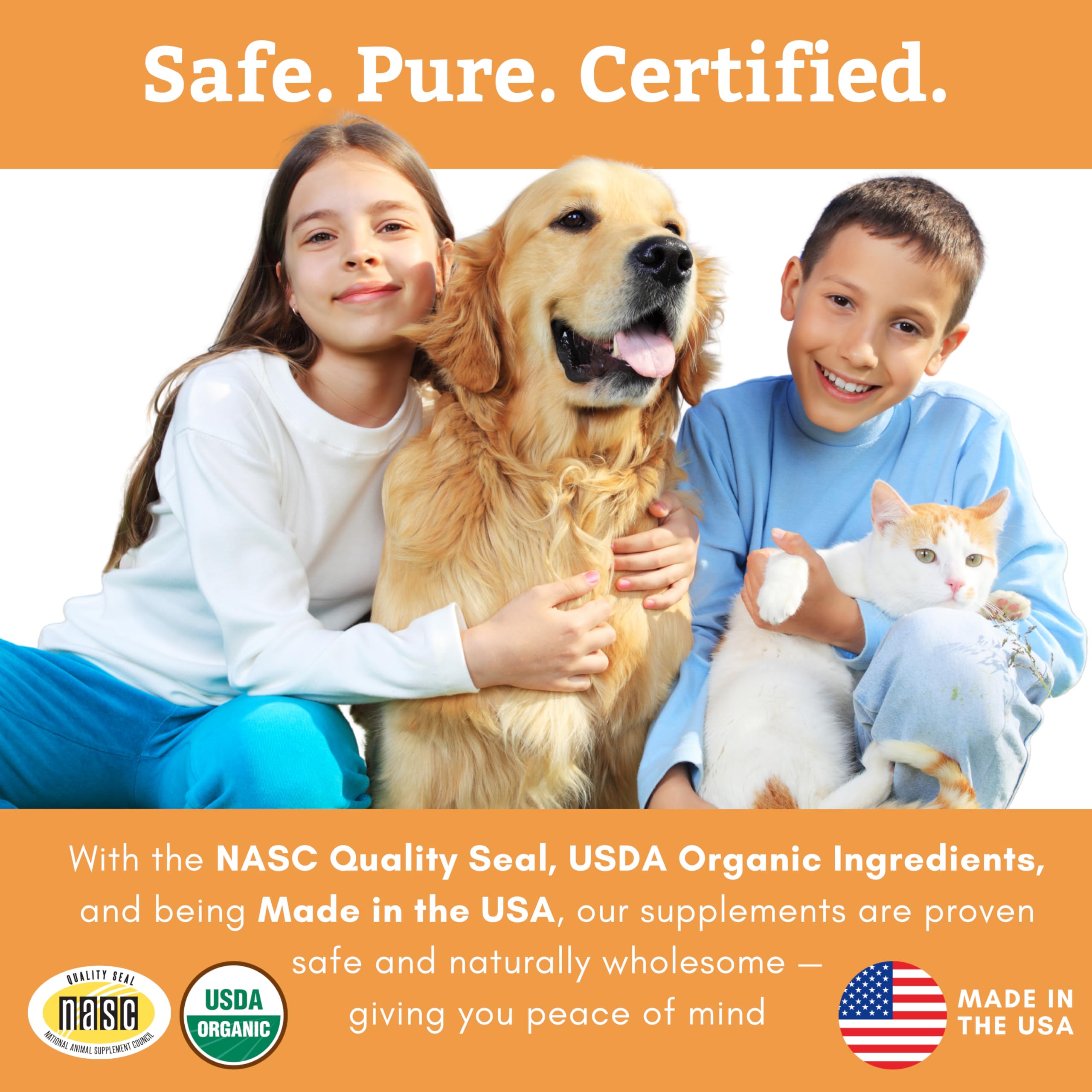 Wholistic Pet Organics Canine Complete producido en Estados Unidos, certificado NASC.