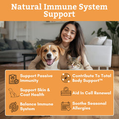 Wholistic Pet Organics Colostrum promueve un pelaje brillante y piel saludable en perros y gatos.