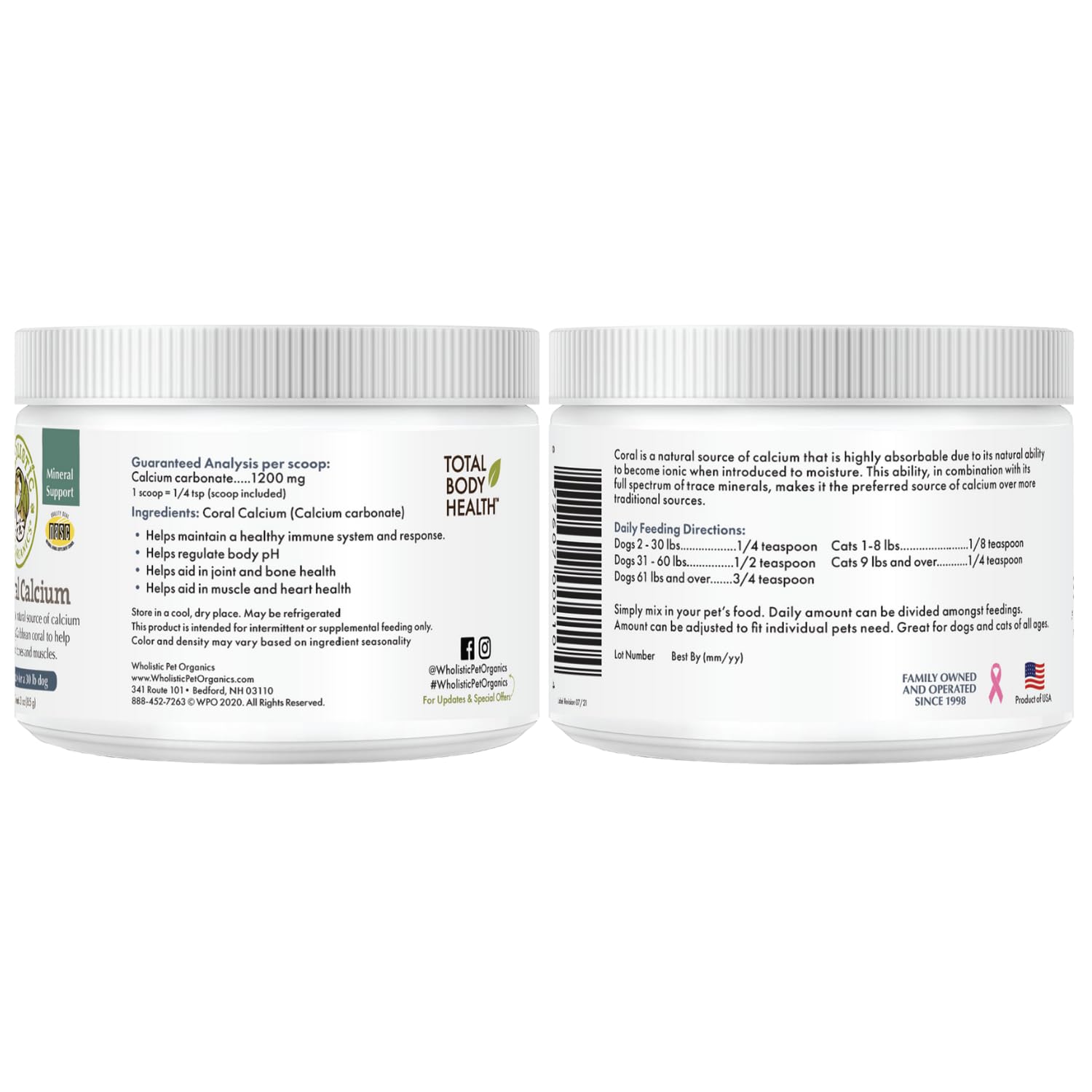 Wholistic Pet Organics cucharilla-medidora facilita dosis diarias
