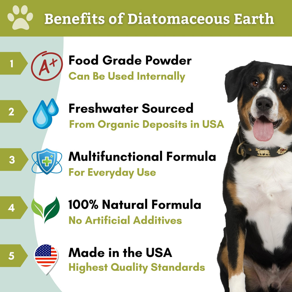 Wholistic Pet Organics polvo diatomeas para ingestión, posible apoyo digestivo
