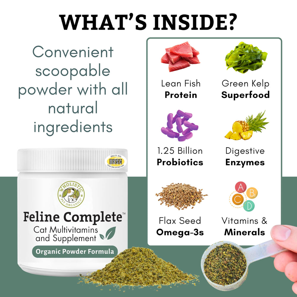 Wholistic Pet Organics Feline Complete, piel y pelaje más saludables gracias a la fórmula