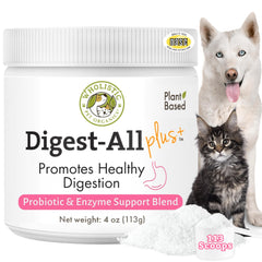 Wholistic Pet Organics probiótico diario para perros y gatos en frasco