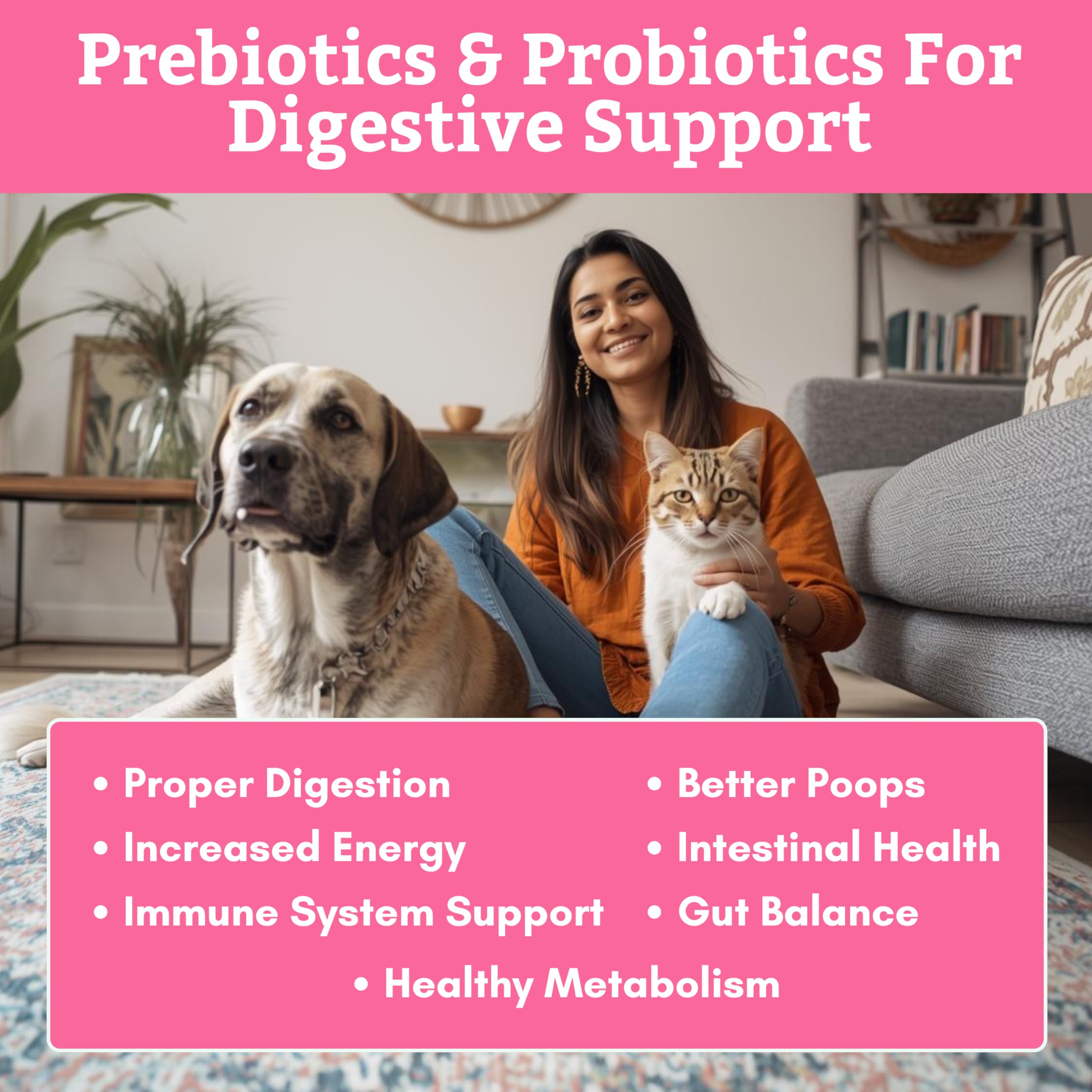 Wholistic Pet Organics WholeBiotics, envase sin rellenos y sin OGM