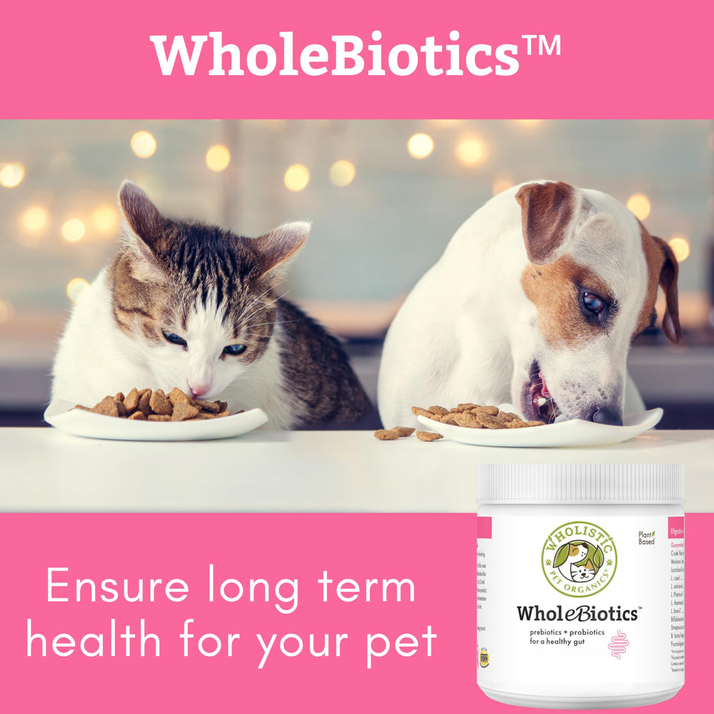 Wholistic Pet Organics WholeBiotics, apto para perros y gatos, salud digestiva