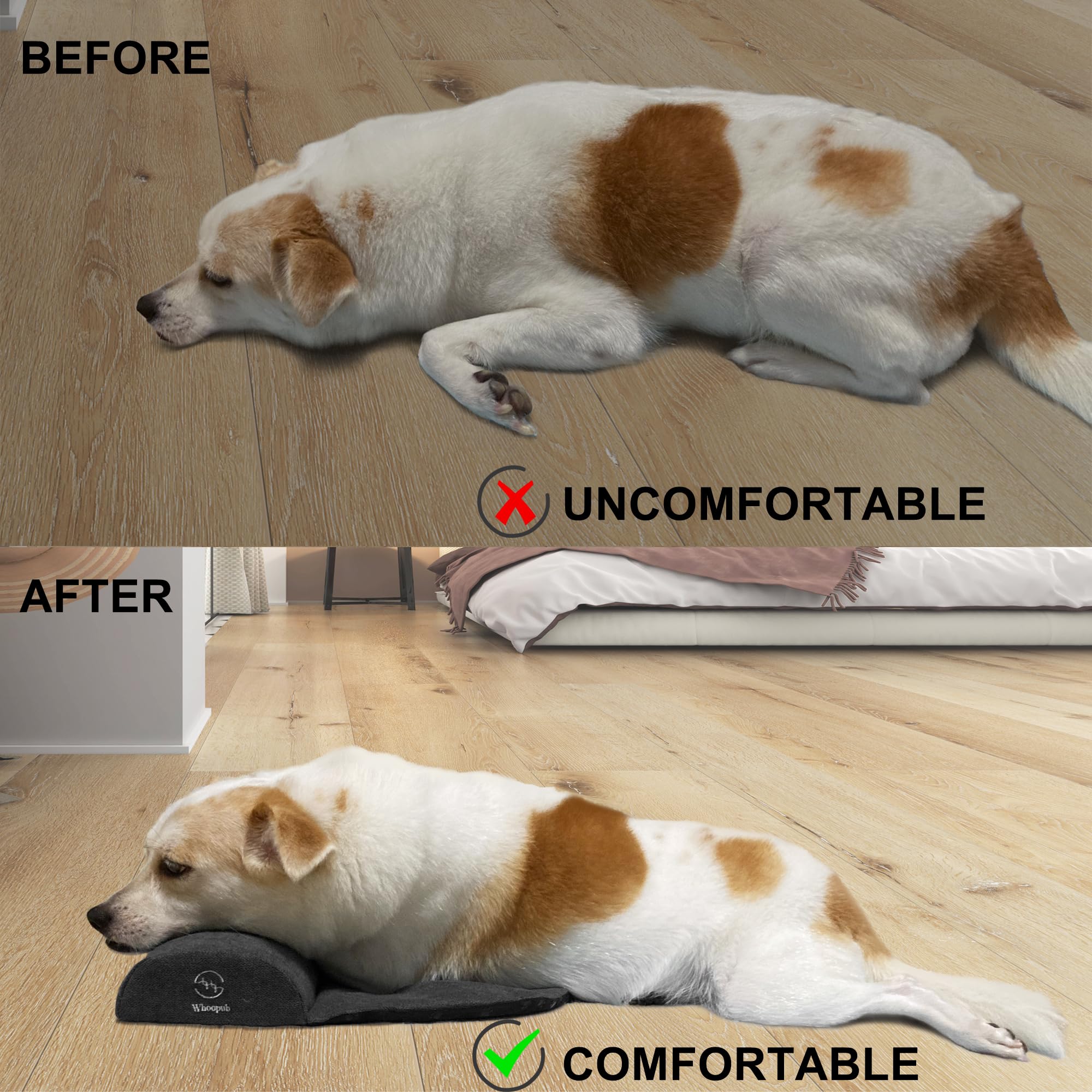 Whoopub almohada de uso múltiple para perro grande, útil en cama, sofá o coche.