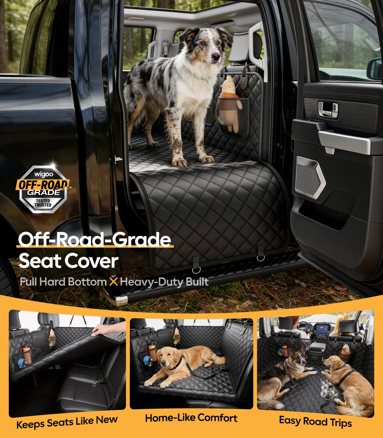 Wigoo hamaca para perro en camioneta todoterreno: espacio seguro durante viajes.