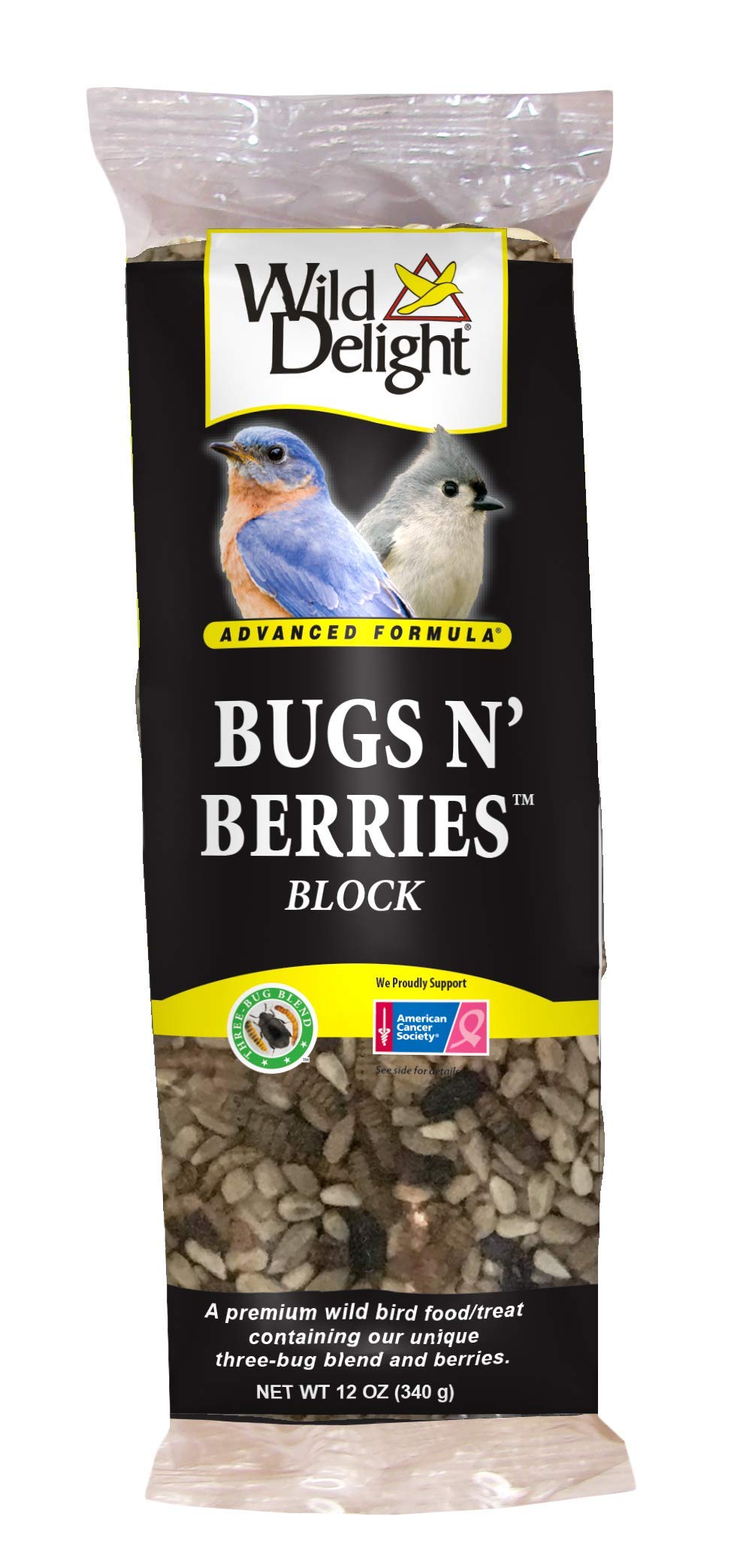 Wild Delight bloque bichos y bayas para aves: atrae azules al comedero con proteína y bayas.