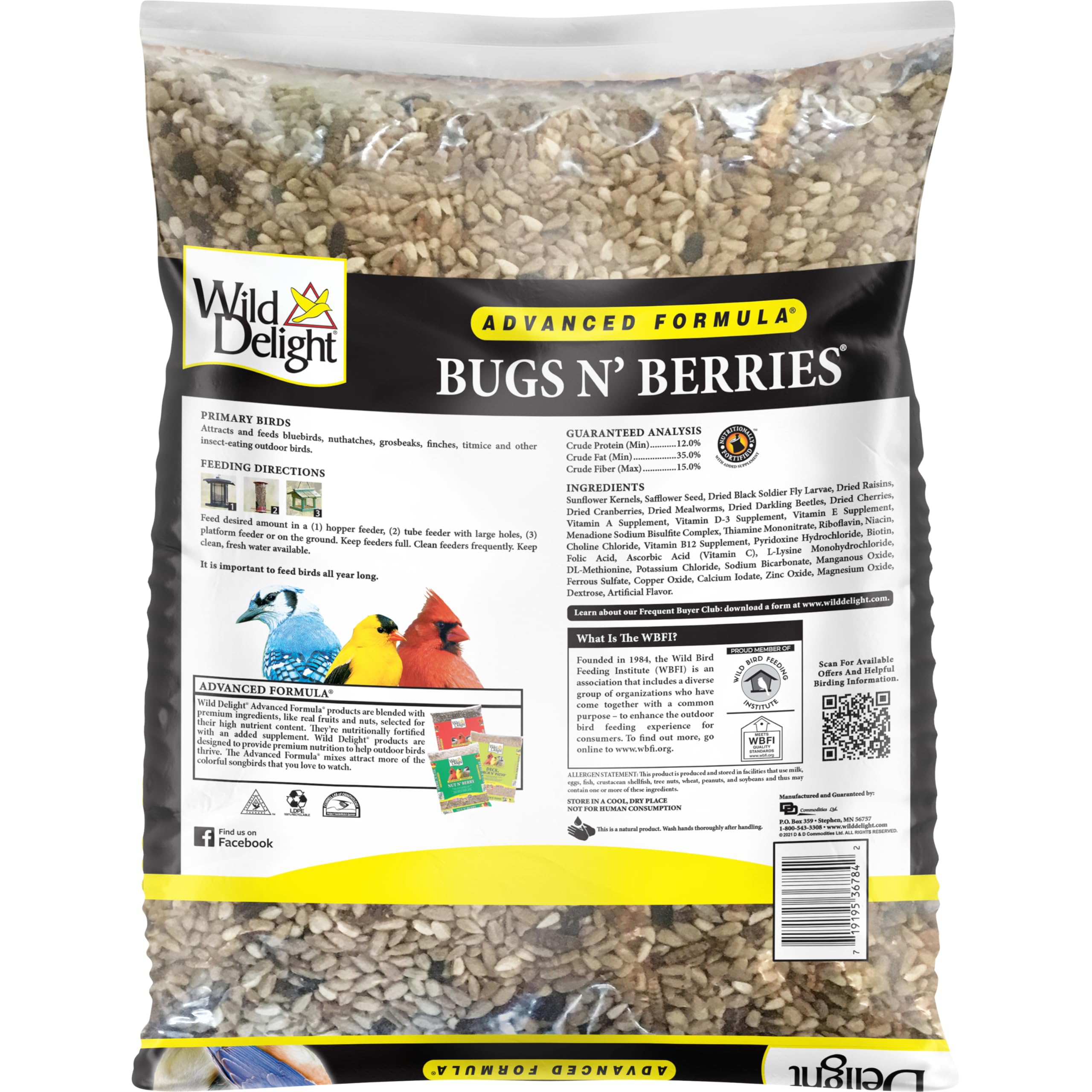 Wild Delight Bugs N Berries graines-tournesol, énergie durable pour les oiseaux.