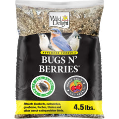 Wild Delight Bugs N Berries sac 4,5 lb, idéal pour nourrir oiseaux sauvages.