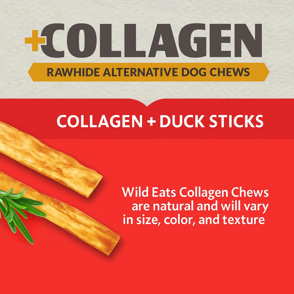 Wild Eats Collagen Salmon Sticks para perros, textura cercana y color natural.