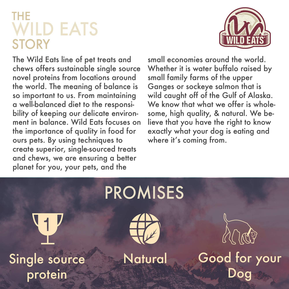 Wild Eats 2-pack de cuernos de búfalo para perros medianos, perfecto para entrenamiento.