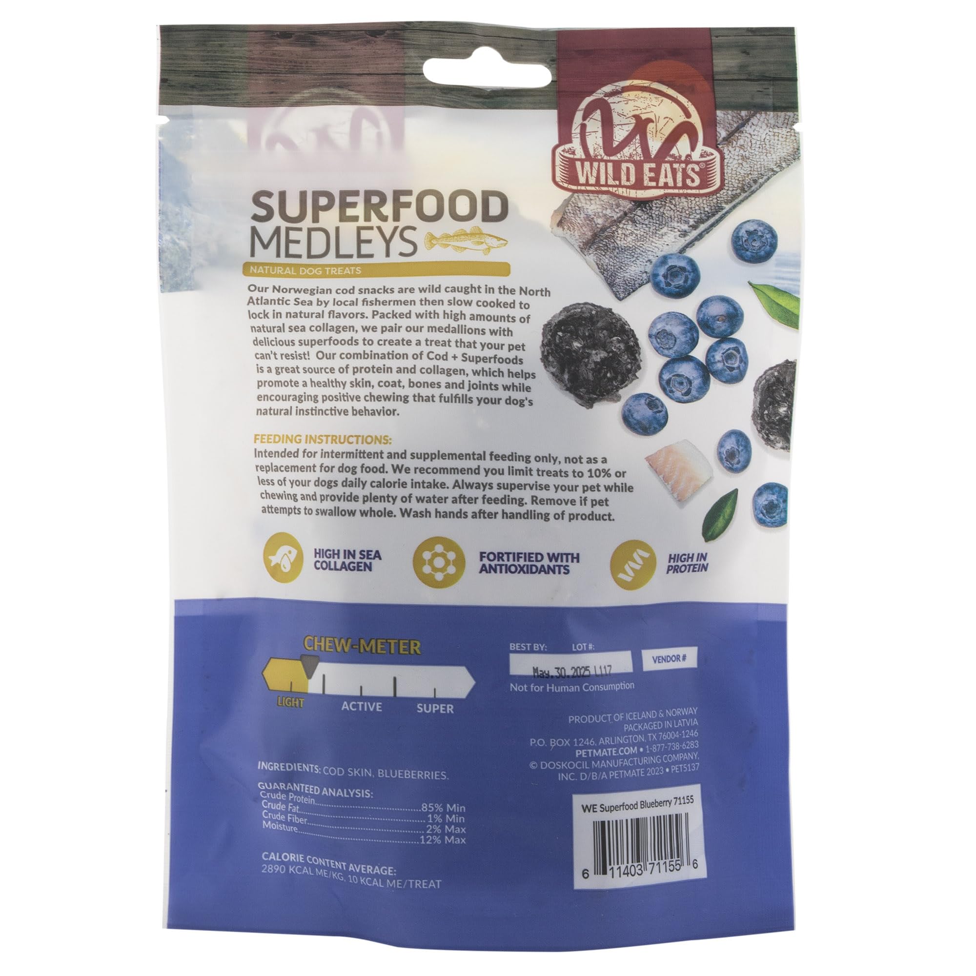 Wild Eats Piel de Bacalao: ingredientes limitados para una opción natural.
