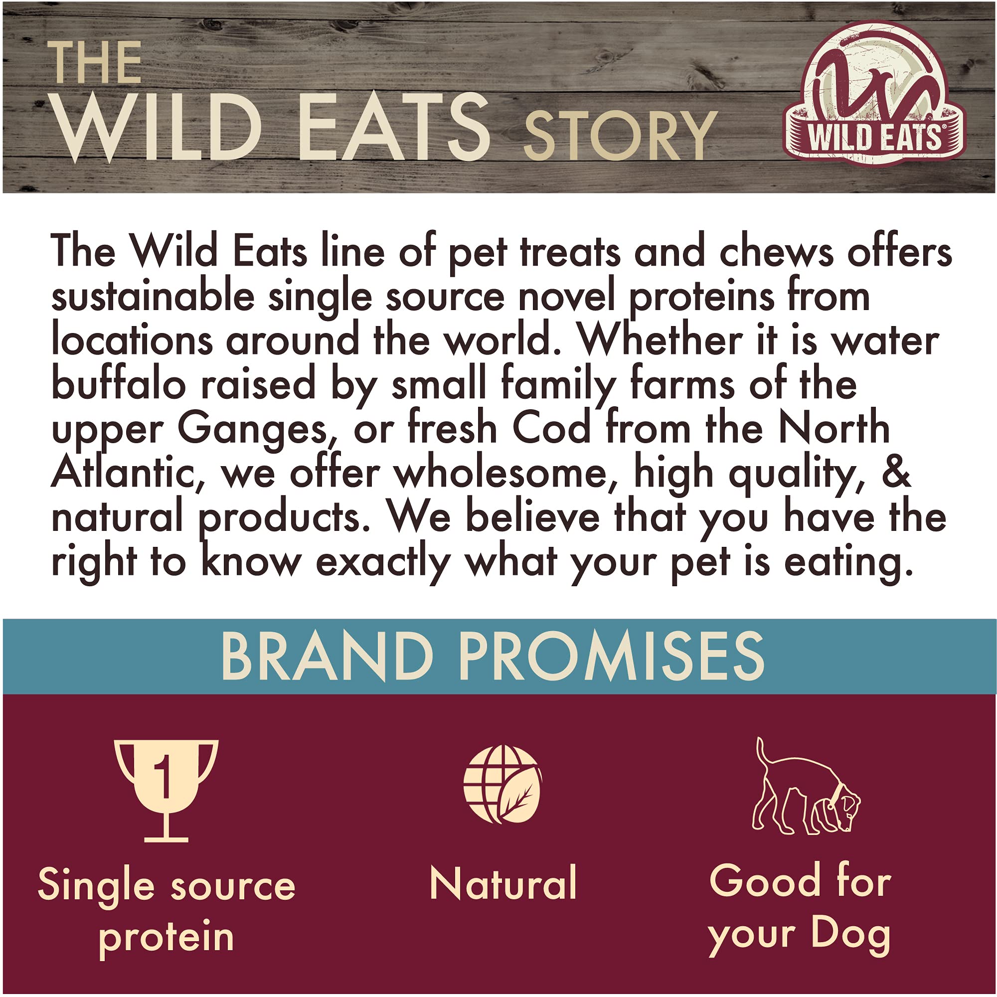 Wild Eats envase seguro para masticación responsable y perros grandes.