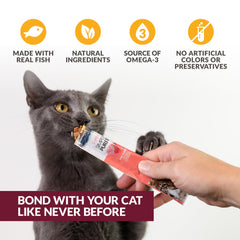 Wild Eats Simply Puree alta en proteina para apoyar la vitalidad del gato.