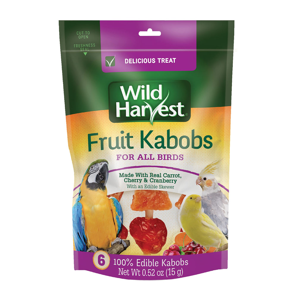 Wild Harvest brochetas de fruta con zanahoria real, snack nutritivo para forraje diario de aves