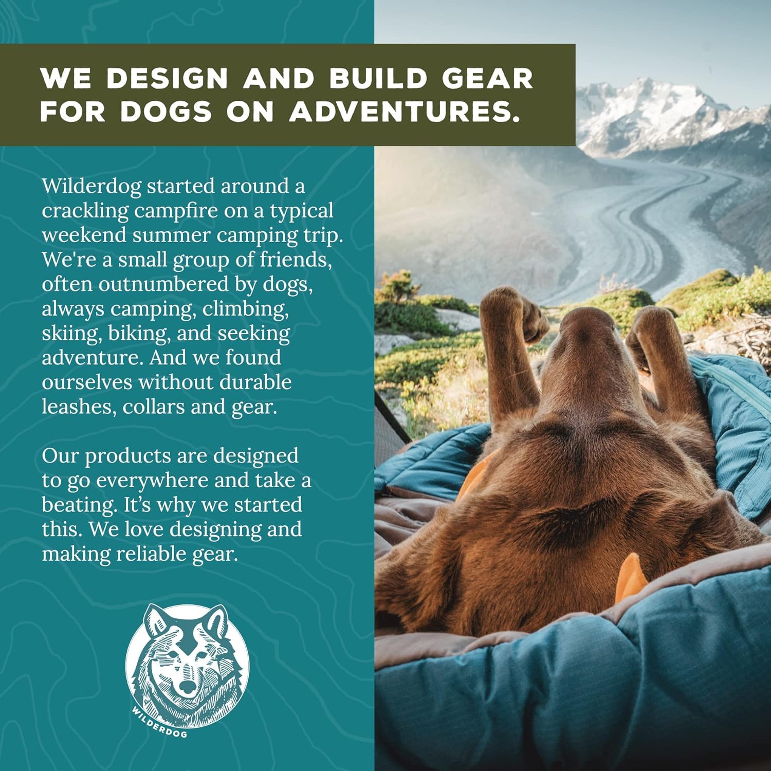 Arnés Wilderdog con cuello y hombros ajustables para un ajuste personalizado.