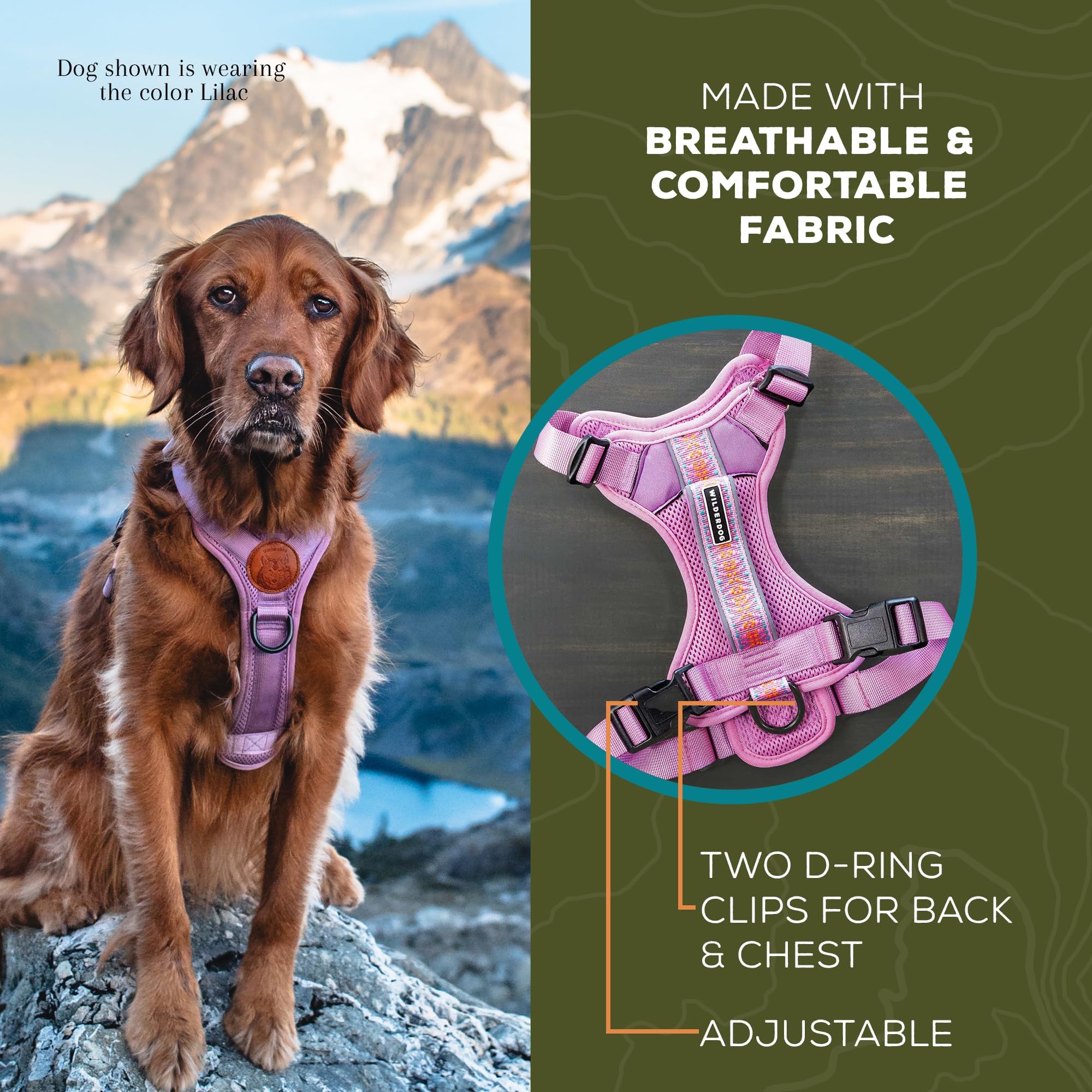 Arnés Wilderdog con manija superior para asistencia rápida.