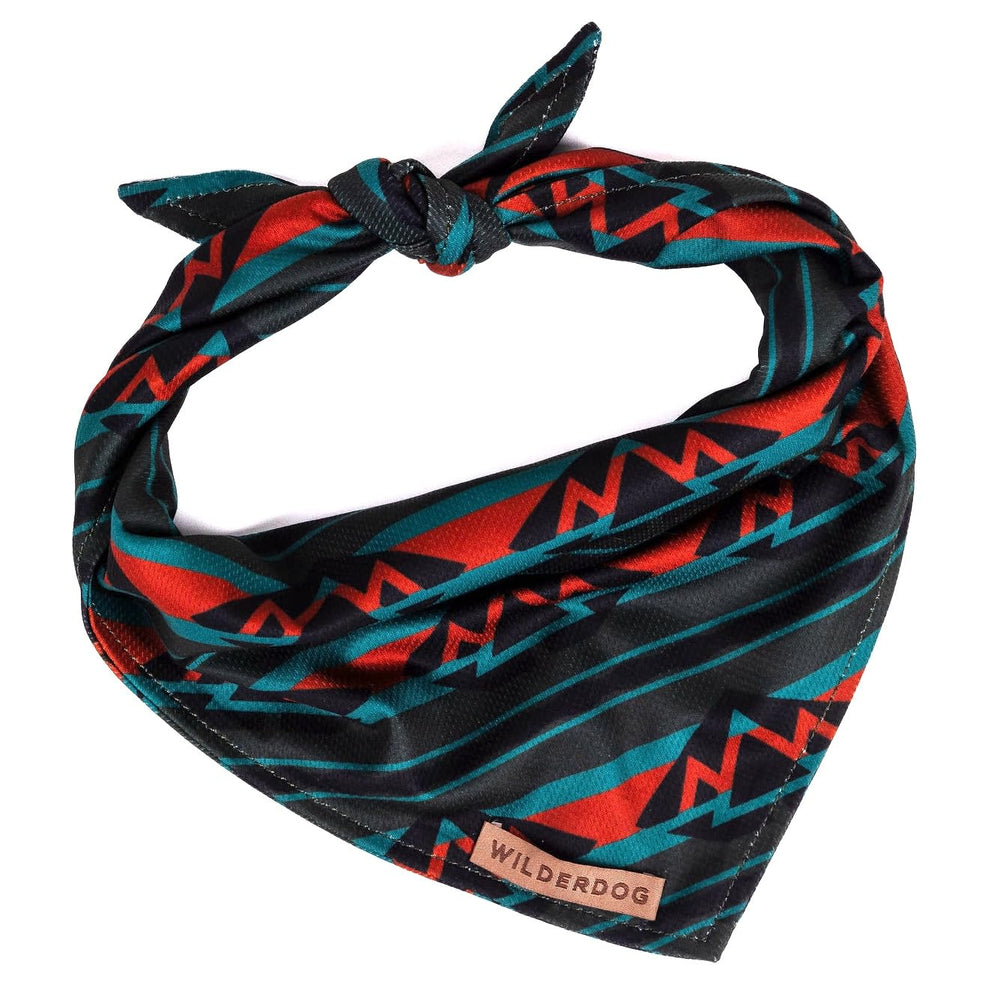 Bandana Wilderdog oliva con malla ligera, ideal para días cálidos.
