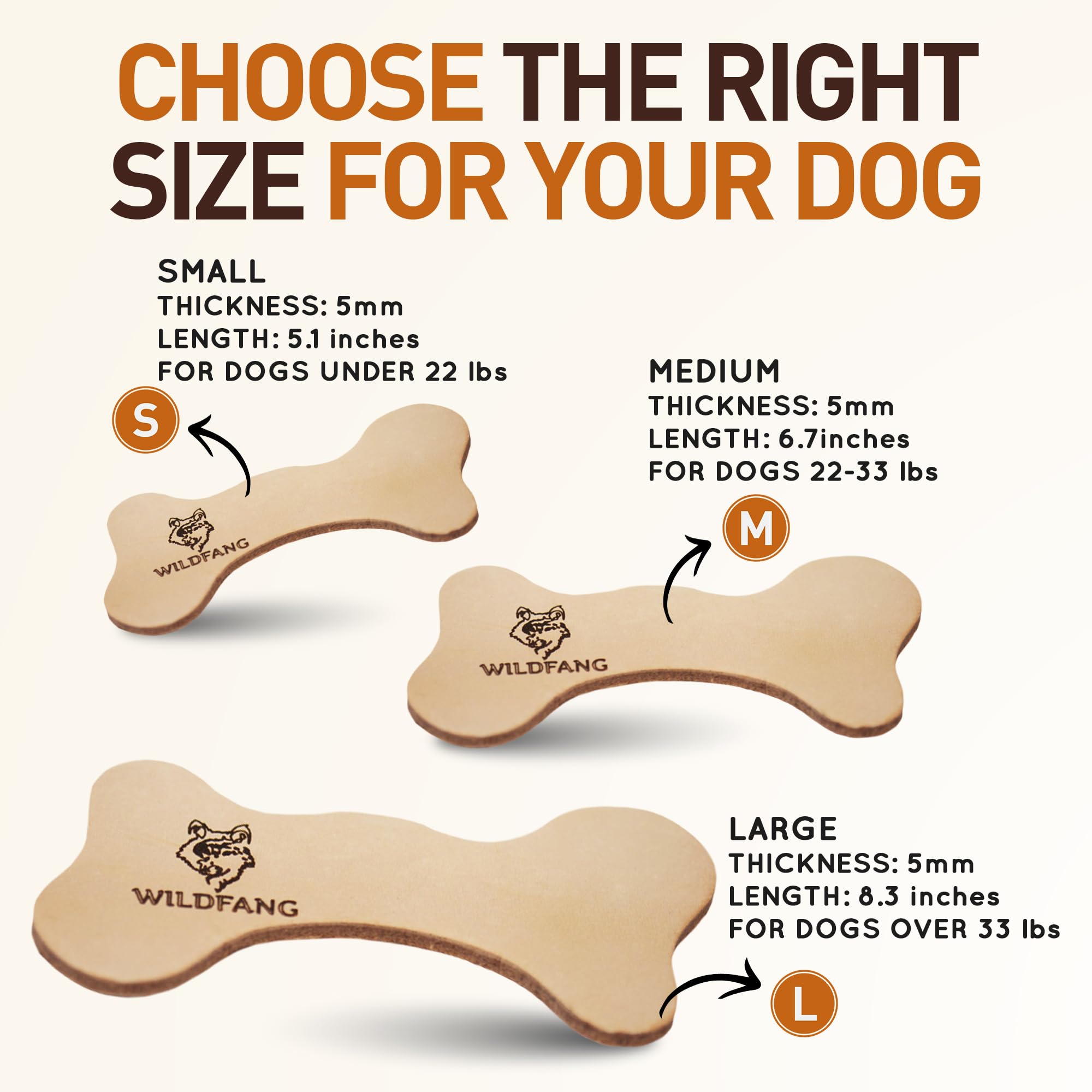 Wildfang juguete de cuero, textura natural, ideal para perros con dientes sensibles