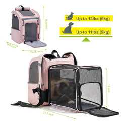 Mochila Wildgogo de transporte para mascotas con mallas transpirables para buena ventilación