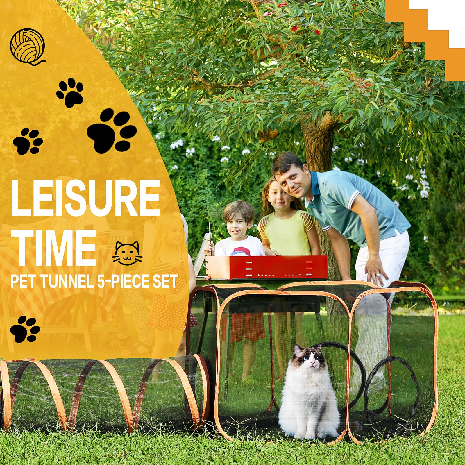 Catio portátil Wilhker al aire libre, ideal para paseos y camping.