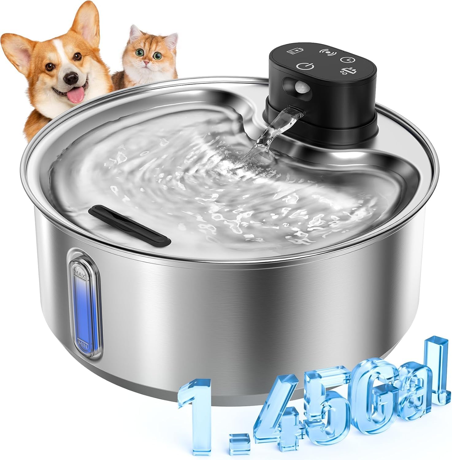 Fuente WILKIEE inalámbrica para gatos y perros, ideal para uso sin enchufe.