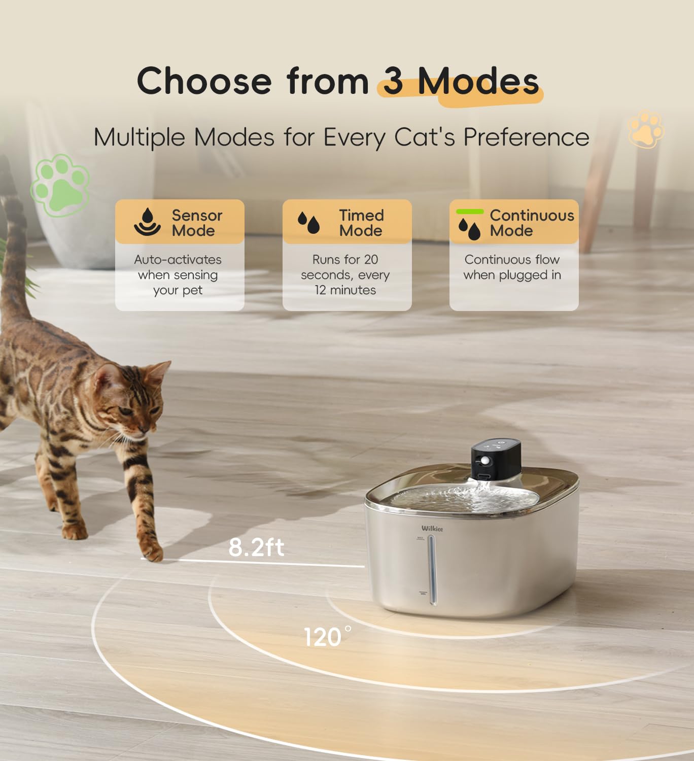 Sensor automático Wilkiee detecta cercanía para estimular la bebida.