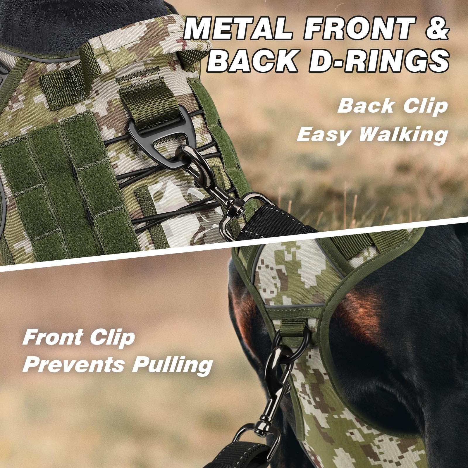Arnés Wingoin para perro grande con dos anillos en D para control eficiente.