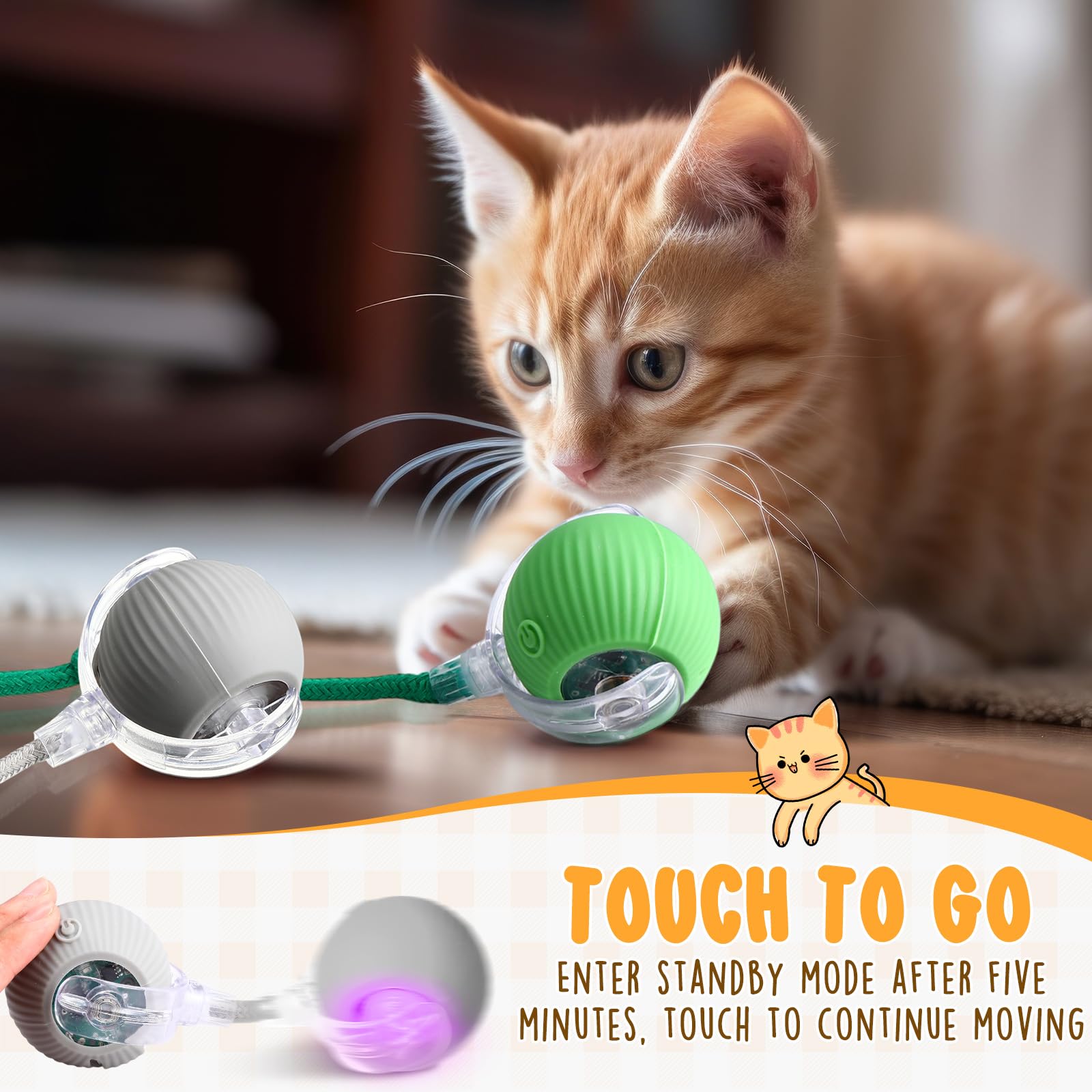 WinnerWhy bola-gato-interactiva-sensores-obstaculos: evita obstáculos para juego continuo