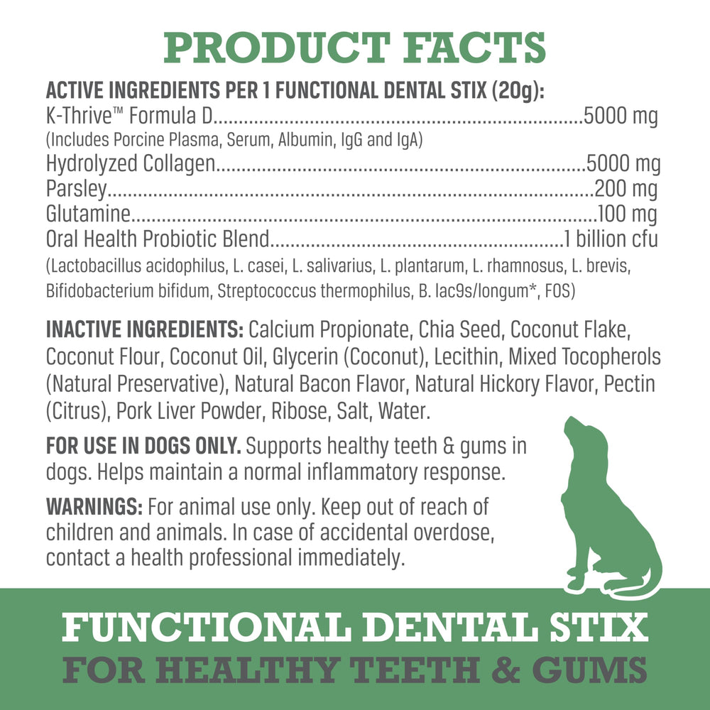 WINPRO Stix Dentales contienen colágeno hidrolizado y perejil para promover cuidados bucales.